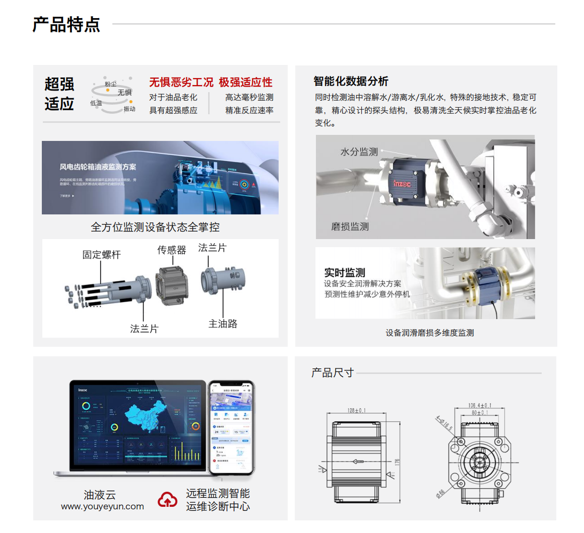 ISL-Z 系列主路多功能油液傳感器 產品特點